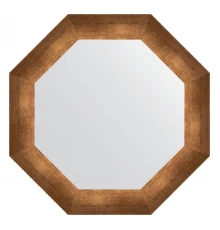 Зеркало настенное Octagon EVOFORM в багетной раме состаренная бронза, 52,6х52,6 см, BY 3730