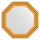 Зеркало настенное Octagon EVOFORM в багетной раме состаренное золото, 52,6х52,6 см, BY 3733