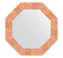 Зеркало настенное Octagon EVOFORM в багетной раме соты медь, 53х53 см, BY 3742