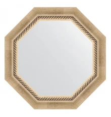 Зеркало настенное Octagon EVOFORM в багетной раме состаренное серебро с плетением, 53,2х53,2 см, BY 3754