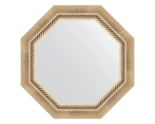 Зеркало настенное Octagon EVOFORM в багетной раме состаренное серебро с плетением, 53,2х53,2 см, BY 3754