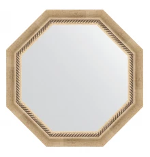 Зеркало настенное Octagon EVOFORM в багетной раме состаренное серебро с плетением, 63,2х63,2 см, BY 3755