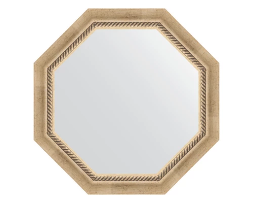 Зеркало настенное Octagon EVOFORM в багетной раме состаренное серебро с плетением, 63,2х63,2 см, BY 3755