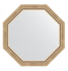 Зеркало настенное Octagon EVOFORM в багетной раме состаренное серебро с плетением, 73,2х73,2 см, BY 3756