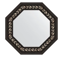 Зеркало настенное Octagon EVOFORM в багетной раме чёрный ардеко, 55х55 см, BY 3766
