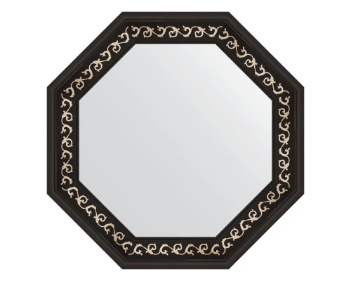 Зеркало настенное Octagon EVOFORM в багетной раме чёрный ардеко, 65х65 см, BY 3767