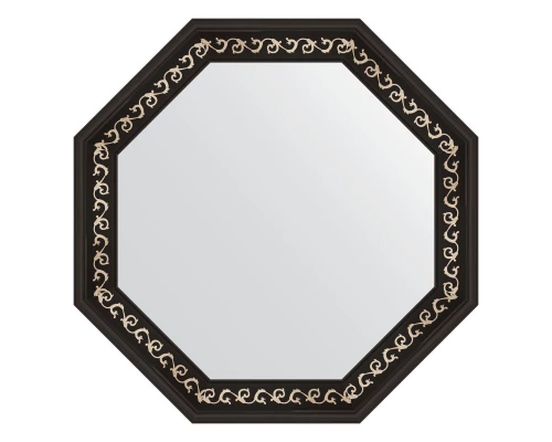 Зеркало настенное Octagon EVOFORM в багетной раме чёрный ардеко, 75х75 см, BY 3768