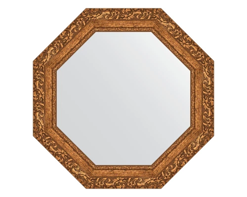 Зеркало настенное Octagon EVOFORM в багетной раме виньетка бронзовая, 65,4х65,4 см, BY 3773