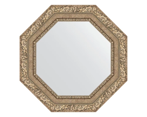 Зеркало настенное Octagon EVOFORM в багетной раме виньетка античное серебро, 55,4х55,4 см, BY 3775