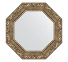 Зеркало настенное Octagon EVOFORM в багетной раме виньетка античная латунь, 55,4х55,4 см, BY 3781