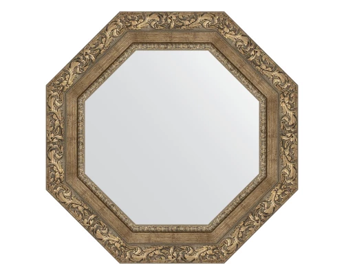 Зеркало настенное Octagon EVOFORM в багетной раме виньетка античная латунь, 55,4х55,4 см, BY 3781