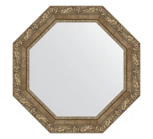 Зеркало настенное Octagon EVOFORM в багетной раме виньетка античная латунь, 65,4х65,4 см, BY 3782