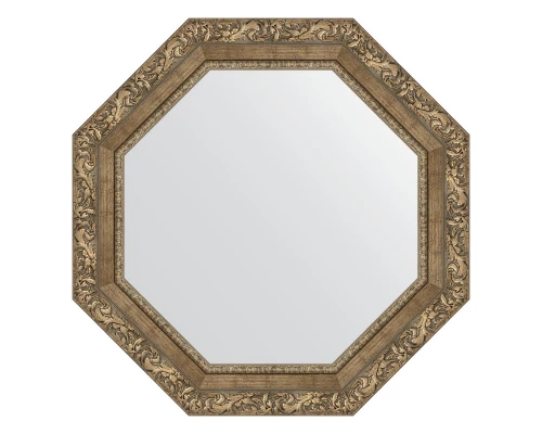 Зеркало настенное Octagon EVOFORM в багетной раме виньетка античная латунь, 65,4х65,4 см, BY 3782