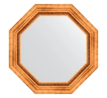 Зеркало настенное Octagon EVOFORM в багетной раме римское золото, 66,6х66,6 см, BY 3785