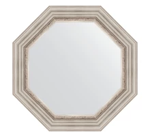 Зеркало настенное Octagon EVOFORM в багетной раме римское серебро, 66,6х66,6 см, BY 3788