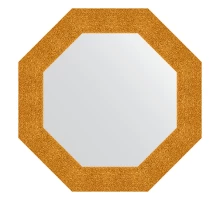 Зеркало настенное Octagon EVOFORM в багетной раме чеканка золотая, 66,6х66,6 см, BY 3800
