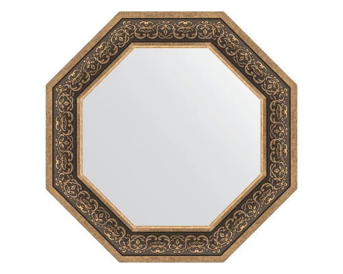 Зеркало настенное Octagon EVOFORM в багетной раме вензель серебряный, 69,4х69,4 см, BY 3842