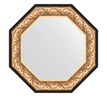 Зеркало настенное Octagon EVOFORM в багетной раме барокко золото, 70,4х70,4 см, BY 3845