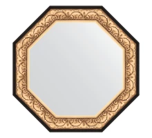 Зеркало настенное Octagon EVOFORM в багетной раме барокко золото, 80,4х80,4 см, BY 3846