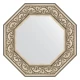 Зеркало настенное Octagon EVOFORM в багетной раме барокко серебро, 60,4х60,4 см, BY 3847