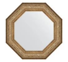 Зеркало настенное Octagon EVOFORM в багетной раме виньетка античная бронза, 70,6х70,6 см, BY 3851