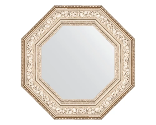 Зеркало настенное Octagon EVOFORM в багетной раме виньетка серебро, 60,6х60,6 см, BY 3853