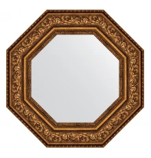 Зеркало настенное Octagon EVOFORM в багетной раме виньетка состаренная бронза, 60,6х60,6 см, BY 3856