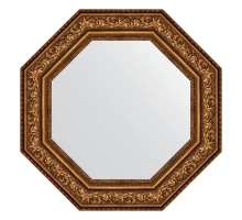 Зеркало настенное Octagon EVOFORM в багетной раме виньетка состаренная бронза, 70,6х70,6 см, BY 3857