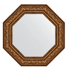 Зеркало настенное Octagon EVOFORM в багетной раме виньетка состаренная бронза, 70,6х70,6 см, BY 3857