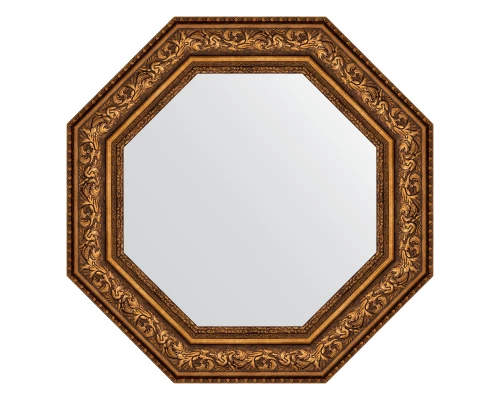 Зеркало настенное Octagon EVOFORM в багетной раме виньетка состаренная бронза, 70,6х70,6 см, BY 3857