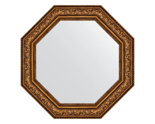 Зеркало настенное Octagon EVOFORM в багетной раме виньетка состаренная бронза, 80,6х80,6 см, BY 3858