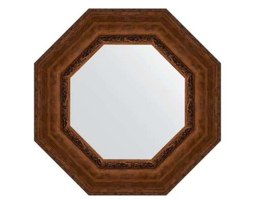 Зеркало настенное Octagon EVOFORM в багетной раме состаренная бронза с орнаментом, 62,6х62,6 см, BY 3859
