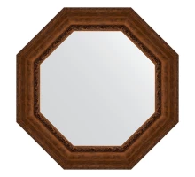 Зеркало настенное Octagon EVOFORM в багетной раме состаренная бронза с орнаментом, 82,6х82,6 см, BY 3861