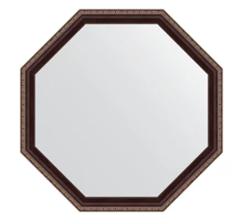 Зеркало настенное Octagon EVOFORM в багетной раме махагон с орнаментом, 69х69 см, BY 3867