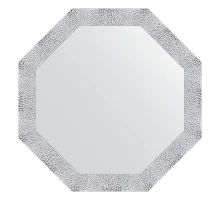 Зеркало настенное Octagon EVOFORM в багетной раме чеканка белая, 73х73 см, BY 3870
