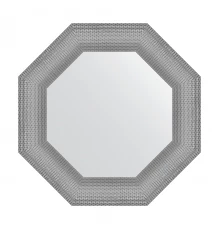 Зеркало настенное Octagon EVOFORM в багетной раме серебряная кольчуга, 57х57 см, BY 3877