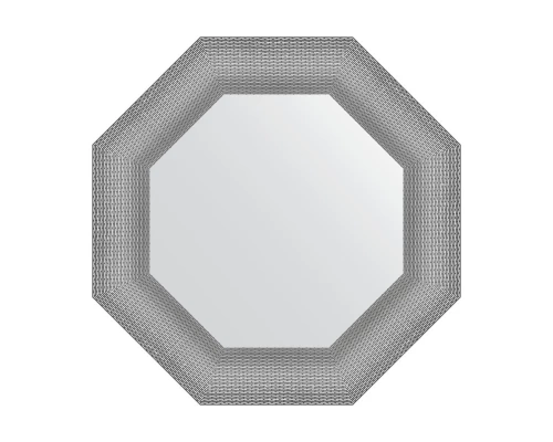 Зеркало настенное Octagon EVOFORM в багетной раме серебряная кольчуга, 57х57 см, BY 3877