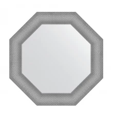 Зеркало настенное Octagon EVOFORM в багетной раме серебряная кольчуга, 67х67 см, BY 3878