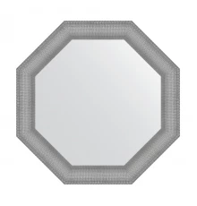Зеркало настенное Octagon EVOFORM в багетной раме серебряная кольчуга, 77х77 см, BY 3879