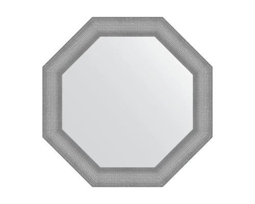 Зеркало настенное Octagon EVOFORM в багетной раме серебряная кольчуга, 77х77 см, BY 3879