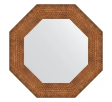 Зеркало настенное Octagon EVOFORM в багетной раме медная кольчуга, 57х57 см, BY 3880