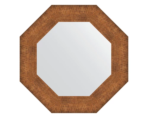 Зеркало настенное Octagon EVOFORM в багетной раме медная кольчуга, 57х57 см, BY 3880
