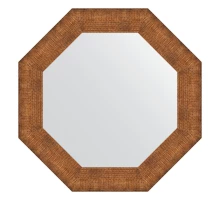Зеркало настенное Octagon EVOFORM в багетной раме медная кольчуга, 67х67 см, BY 3881