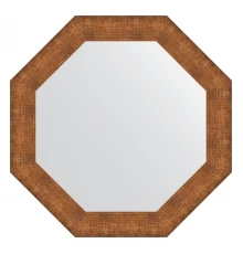 Зеркало настенное Octagon EVOFORM в багетной раме медная кольчуга, 77х77 см, BY 3882
