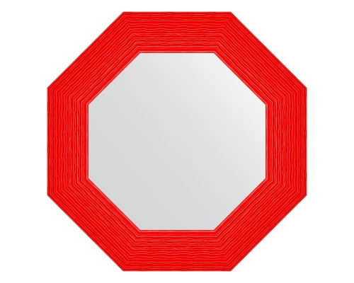 Зеркало настенное Octagon EVOFORM в багетной раме красная волна, 57х57 см, BY 3883