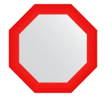Зеркало настенное Octagon EVOFORM в багетной раме красная волна, 77х77 см, BY 3885
