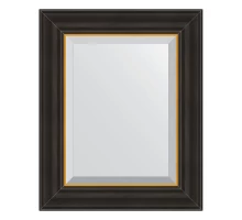 Зеркало настенное с фацетом EVOFORM в багетной раме чёрное дерево с золотом, 44х54 см, BY 3922
