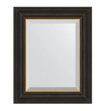 Зеркало настенное с фацетом EVOFORM в багетной раме чёрное дерево с золотом, 44х54 см, BY 3922