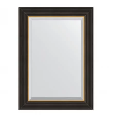 Зеркало настенное с фацетом EVOFORM в багетной раме чёрное дерево с золотом, 54х74 см, BY 3923