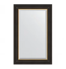 Зеркало настенное с фацетом EVOFORM в багетной раме чёрное дерево с золотом, 54х84 см, BY 3924